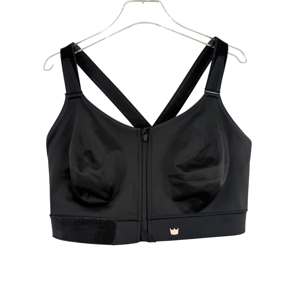 SHEFIT Ultimate Sports Bra Women 6Luxe Black Rose Gold Marble High Impact Zip‎